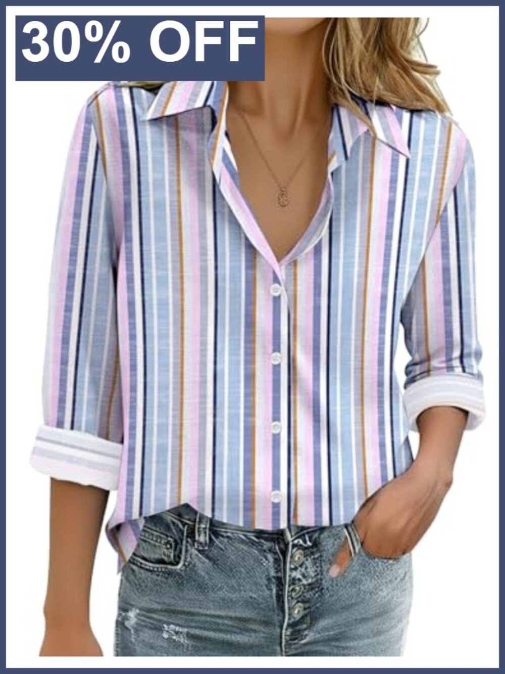 Womens 100% Cotton Oversized Button Down Blouse Long Sleeve Collared Shirt